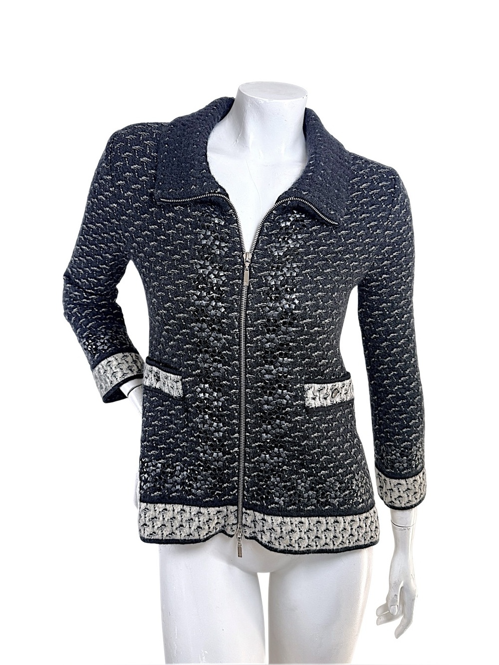CHANEL FW10 Mohair Cashmere Tweed Zip Jacket